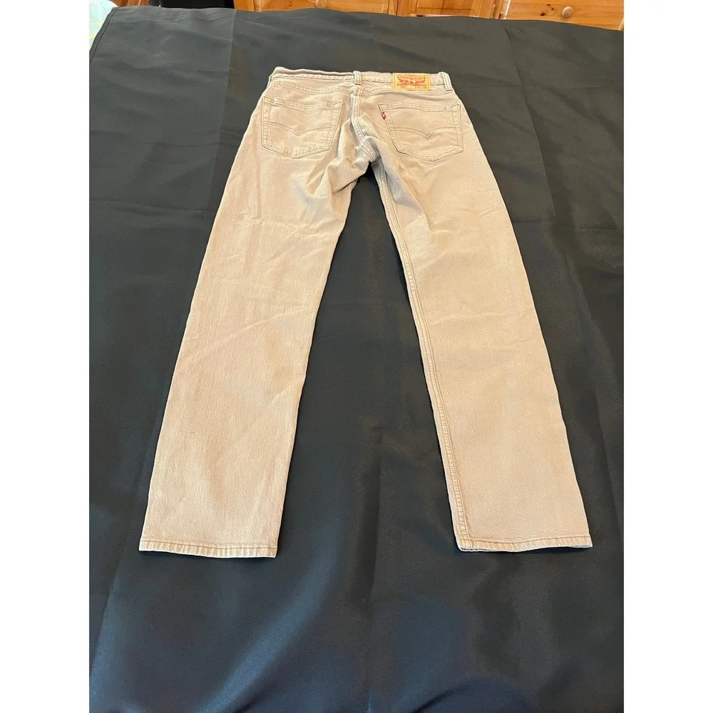 Levis 505 Regular Fit Jeans Mens 30x30 Tan Khaki Straight Leg Denim Pants